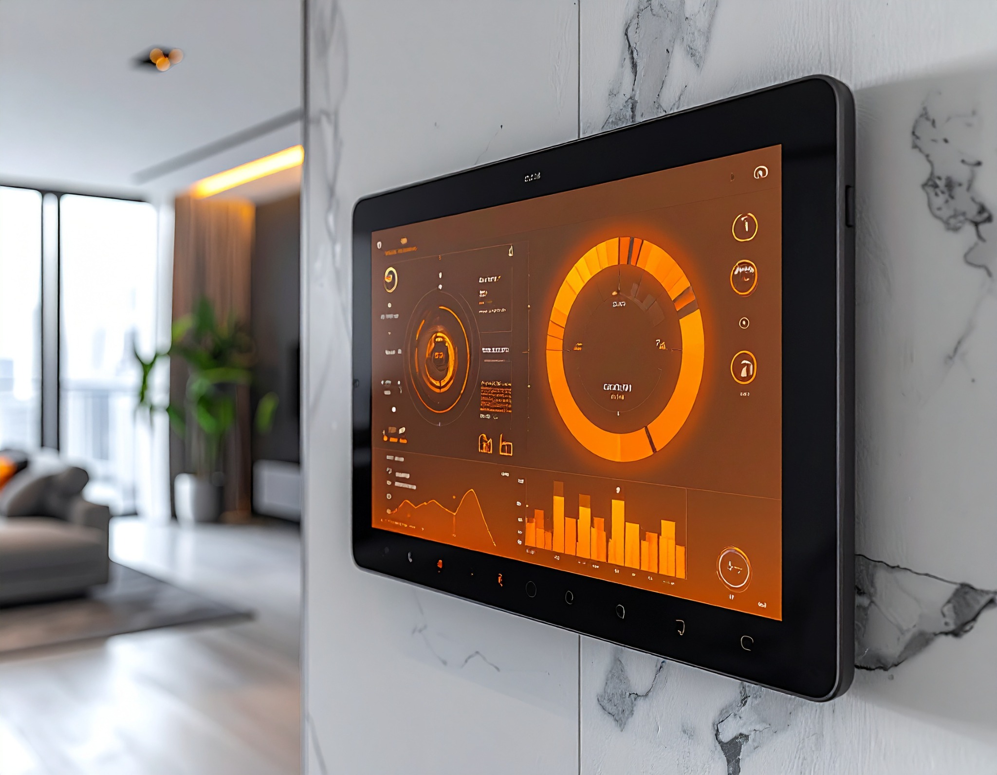 Nástěnný tablet pro chytré ovládání domu, energií a scén
